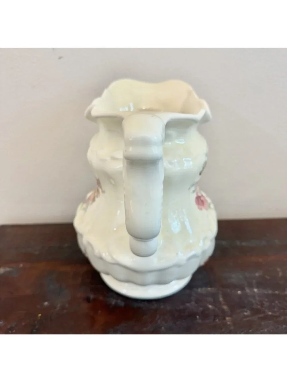 Vintage Athena California Floral Ceramic Pitcher Vase Cottagecore French Country